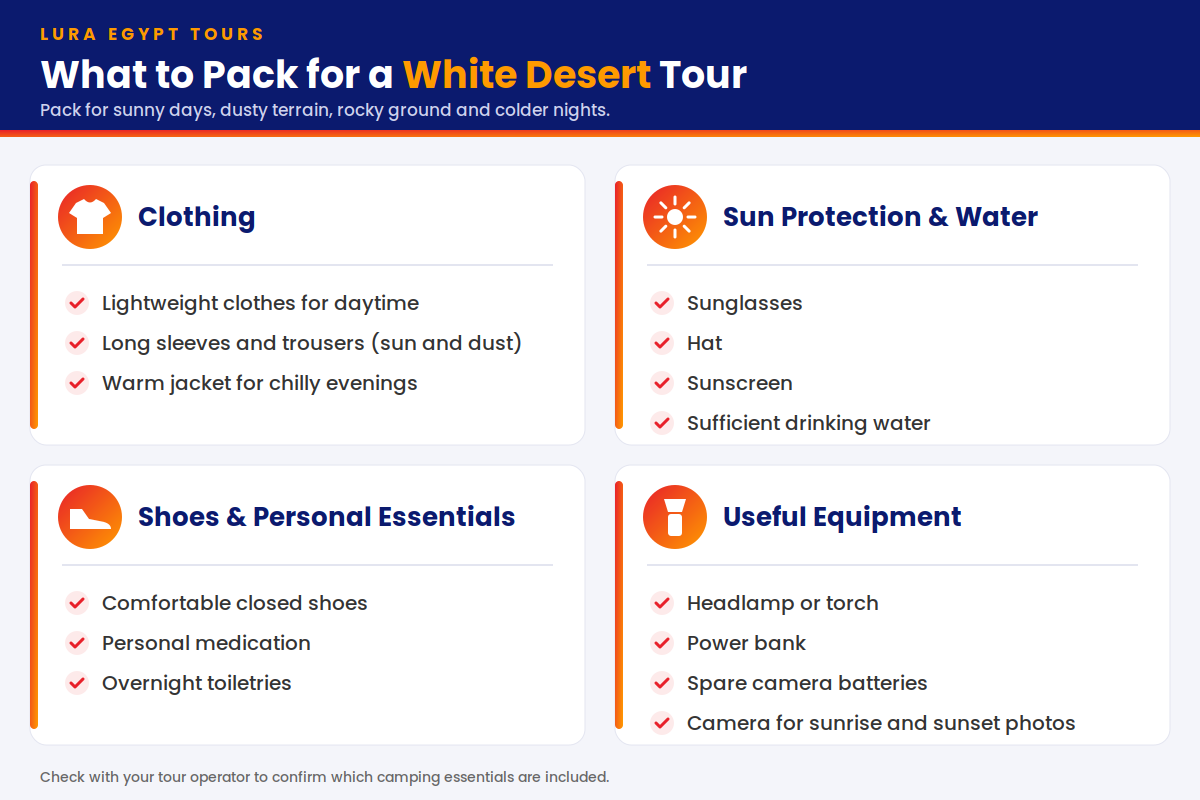 white desert packing 